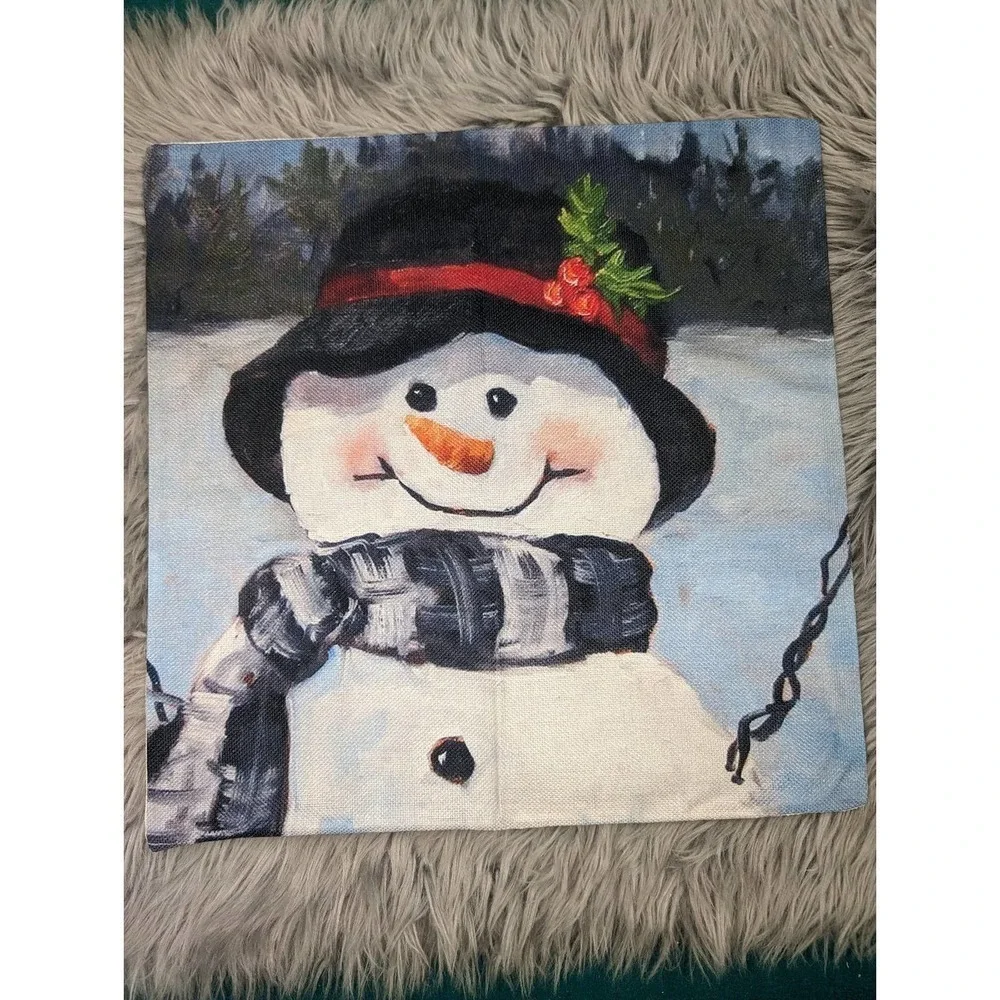 Snowman pillow case